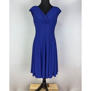 Lauren Ralph Lauren Women's Stretch Dress Royal Blue; Size 4P